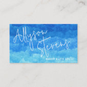 Modern Blue Paint Beauty Make-up Hair logo qr Visitekaartje (Voorkant)