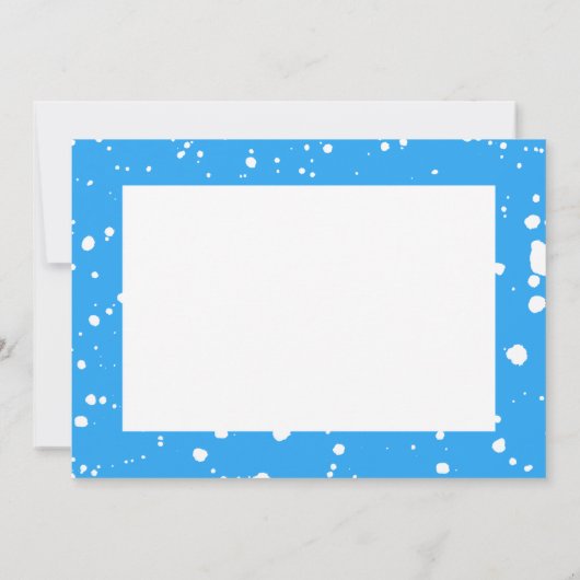 Modern Blue Paint Splatter Photo Afstuderen Bedankkaart (Achterkant)