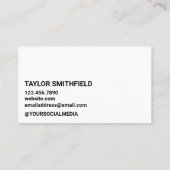 Modern Blue Paint Splatter Trendy Visitekaartje (Achterkant)