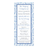 Modern Blue Paisley huwelijksprogramma Reclamekaart (Voorkant)