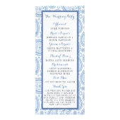Modern Blue Paisley huwelijksprogramma Reclamekaart (Achterkant)