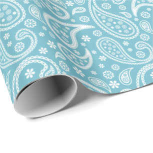Modern Blue Paisley Pattern Cadeaupapier
