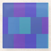 Modern Blue Palette Pattern Glazen Onderzetter (Voorkant)