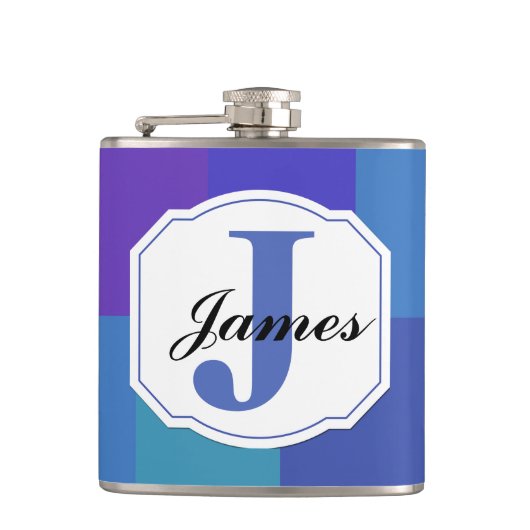 Modern Blue Palette Pattern Heupfles (Voorkant)