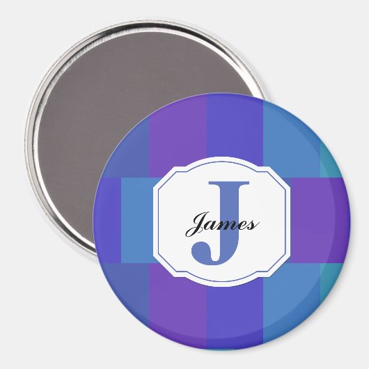 Modern Blue Palette Pattern Magneet (Voorkant / Achterkant)