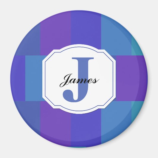 Modern Blue Palette Pattern Magneet (Voorkant)