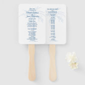 Modern Blue Palm Tropical Beach Wedding Programme Handwaaier (Voorkant en achterkant)