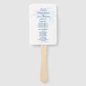 Modern Blue Palm Tropical Beach Wedding Programme Handwaaier (Voorkant)