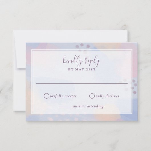 Modern Blue Pastel Abstract kunstwerk RSVP Kaartje (Voorkant)