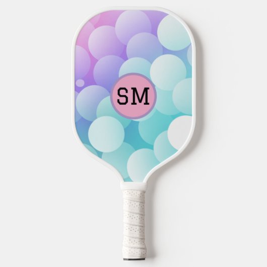 Modern Blue Pastel Abstract Personalized Mom Gift Pickleball Paddle (Voorkant)