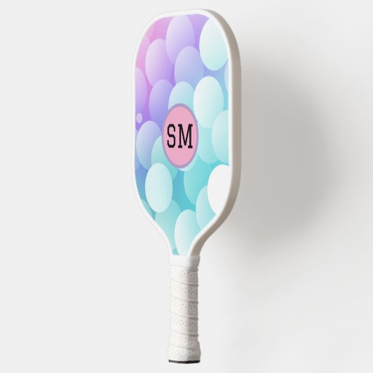 Modern Blue Pastel Abstract Personalized Mom Gift Pickleball Paddle (Links)