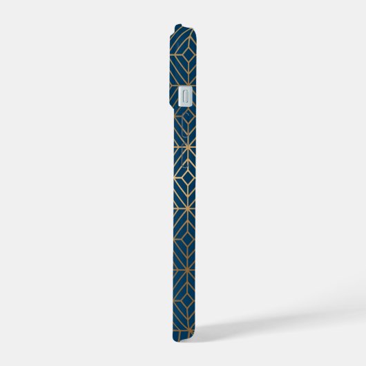 Modern Blue Pattern iPhone 15 Case (Linkerkant)