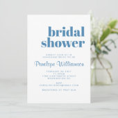 Modern Blue Pattern Retro Typography Vrijgezellenf Kaart (Staand voorkant)