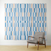 Modern Blue Peach Waterverf gestreept wandtapijt Wandkleed (In Situ (horizontaal))