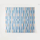 Modern Blue Peach Waterverf gestreept wandtapijt Wandkleed (Voorkant (horizontaal))