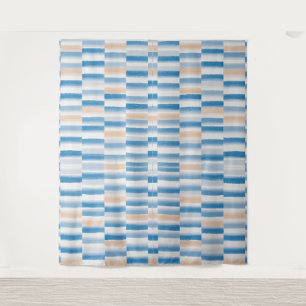 Modern Blue Peach Waterverf gestreept wandtapijt Wandkleed