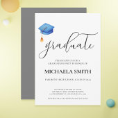 Modern Blue Pet High School afstudeerfeest Kaart