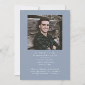 Modern Blue Photo Afstuderen Aankondiging (Achterkant)