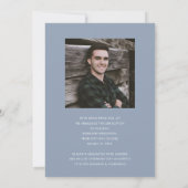 Modern Blue Photo Afstuderen Aankondiging (Achterkant)