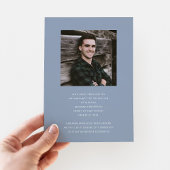 Modern Blue Photo Afstuderen Aankondiging