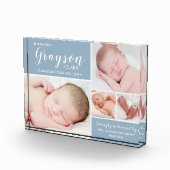 Modern Blue Photo Collage Baby Photo Block Fotoblokken (Rechts)