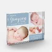 Modern Blue Photo Collage Baby Photo Block Fotoblokken (Links)