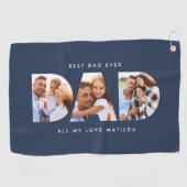 Modern Blue Photo Golf gepersonaliseerd cadeau voo Golfhanddoek (Horizontaal)