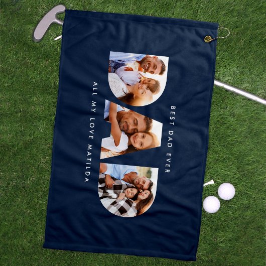 Modern Blue Photo Golf gepersonaliseerd cadeau voo Golfhanddoek