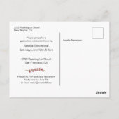 Modern Blue Photo Graduation Party Briefkaart (Achterkant)