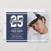 Modern Blue Photo Graduation Party Kaart (Voorkant)