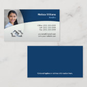 Modern Blue Photo Real Estate Visitekaartje (Voorkant / Achterkant)