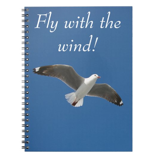 Modern Blue Photo Seagull Notitieboek (Voorkant)