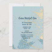 Modern Blue Pine Christmas Kantoor Party Invitatio Kaart (Achterkant)
