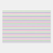 Modern Blue, Pink, Green Stripes, Blue Checkered Inpakpapier Vel (Voorkant)