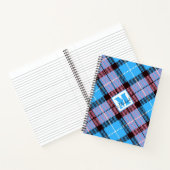 Modern Blue Pink Pset Tartan Aangepaste naam Notitieboek (Binnen)