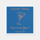 Modern Blue & PinkCheers naar 30 jaar Verjaardag S Servet (Voorkant)