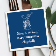 Modern Blue & PinkCheers naar 30 jaar Verjaardag S