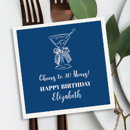 Modern Blue & PinkCheers naar 30 jaar Verjaardag S Servet