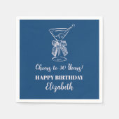 Modern Blue & PinkCheers naar 30 jaar Verjaardag S Servet (Voorkant)