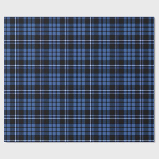 Modern Blue Plaid Pattern Cadeaupapier (Vlak)