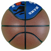 Modern Blue Player Team Name Number Basketball Basketbal (Rechts)