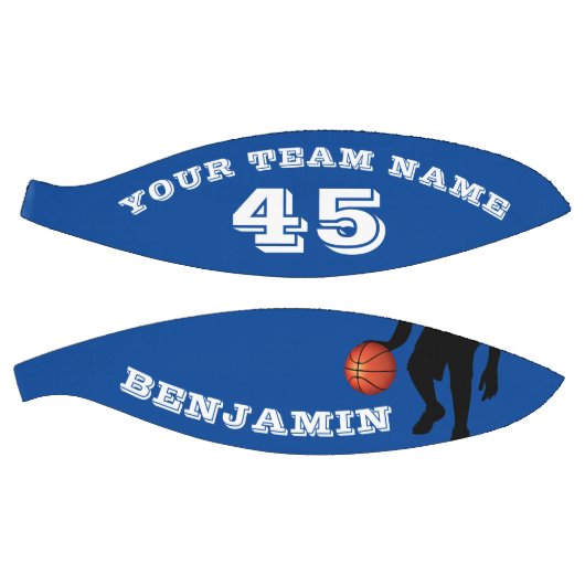 Modern Blue Player Team Name Number Basketball Basketbal (Panelen)