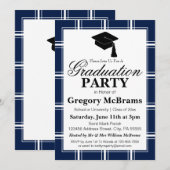 Modern Blue Plays Graduation Party Kaart (Voorkant / Achterkant)