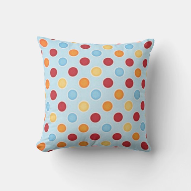Modern Blue Polka Dot Outdoor Pillow Buitenkussen (Voorkant)