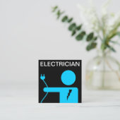 Modern Blue Power Plug-elektricien Vierkante Visitekaartje (Staand voorkant)