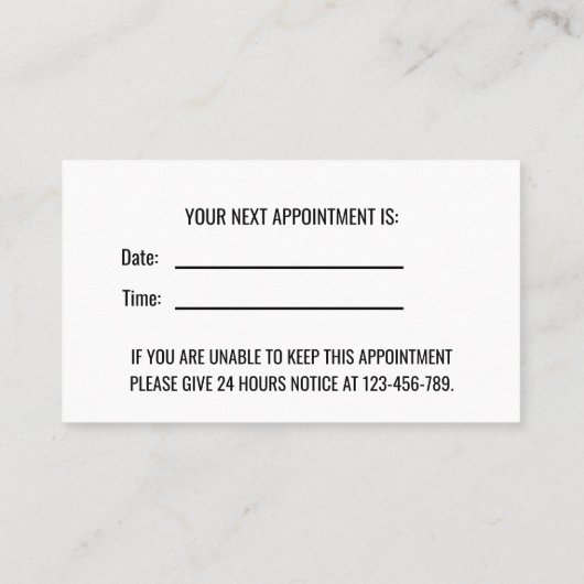 Modern Blue Professional Dentist Appointment Card Afsprakenkaartje (Achterkant)