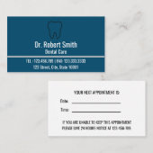 Modern Blue Professional Dentist Appointment Card Afsprakenkaartje (Voorkant / Achterkant)