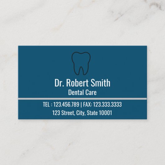 Modern Blue Professional Dentist Appointment Card Afsprakenkaartje (Voorkant)