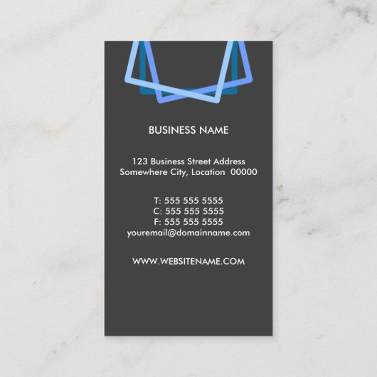 Modern Blue Professional Visitekaartje (Achterkant)