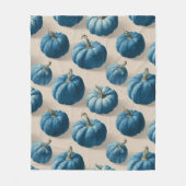 Modern Blue Pumpkin Herfst ontwerp Fleece Deken (Voorkant)